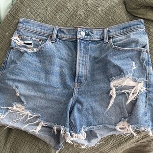 Abercrombie Distressed Blue Denim Women Shorts